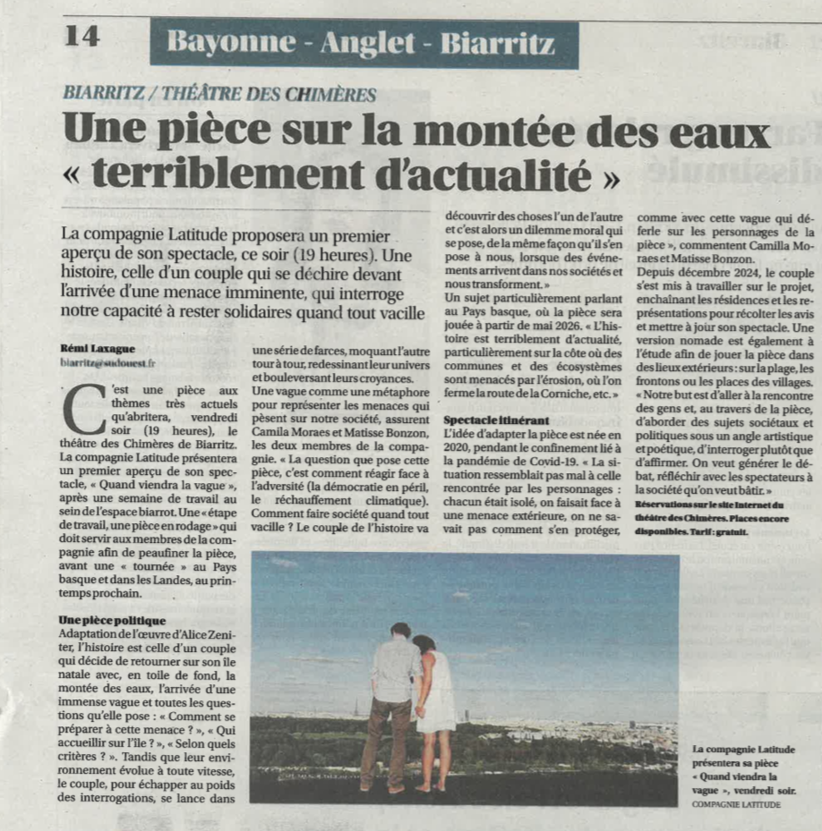 Sud-Ouest 14.11.25 Cie Latitude